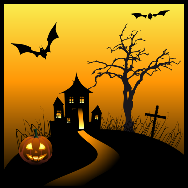 free haunted house silhouette clip art - photo #24