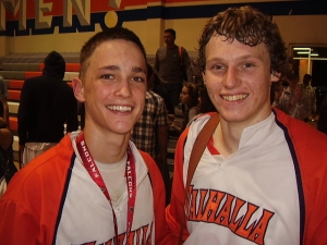 (L to R) Spencer Haivird and David Wilschetz led the Norsemen in scoring in their 54-44 win over Granite Hills