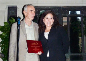 Duncan McFetrridge with labor leader Lorena Gonzalez