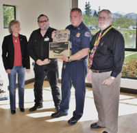 L. to R.-- Supervisor Dianne Jacob, Paul Rios, LARC, Chief Andy Parr, Lakeside Fire and Pat Chambers, LARC