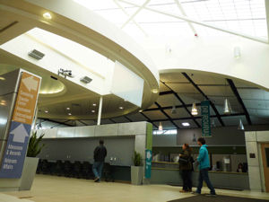 Spacious interior of new Student Services and Administration building